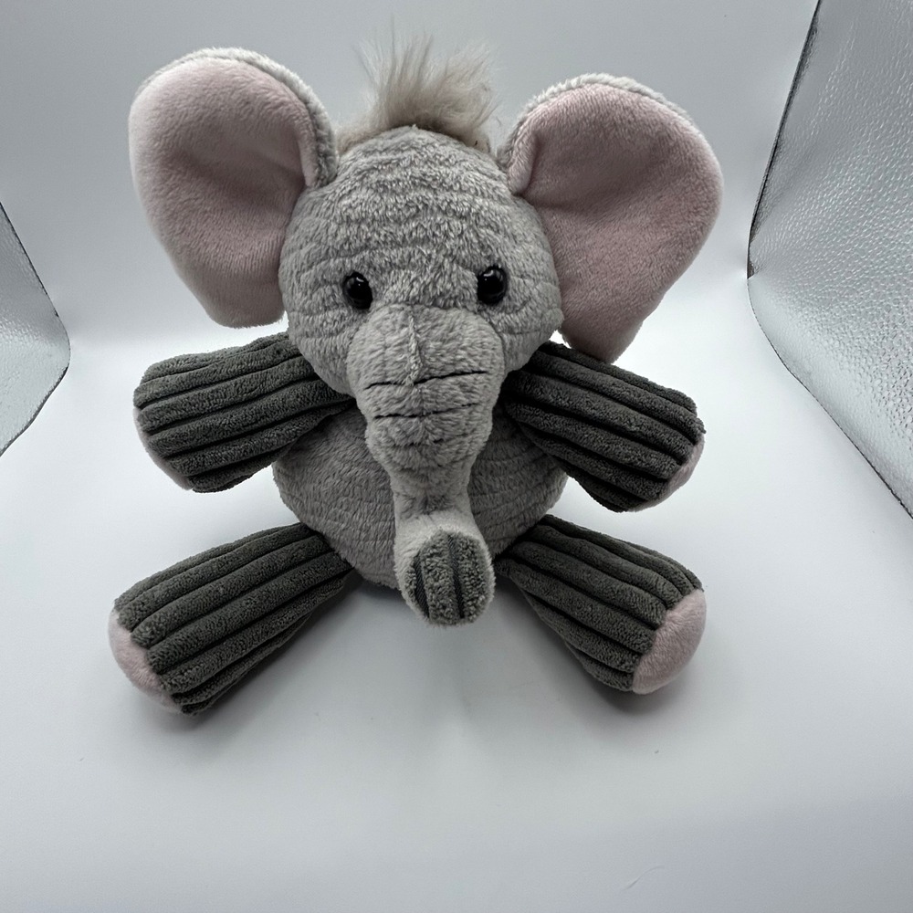 Scentsy Buddy Elephant Plush Gray Corduroy Toy with‎ Lavender Scent Pak Zip